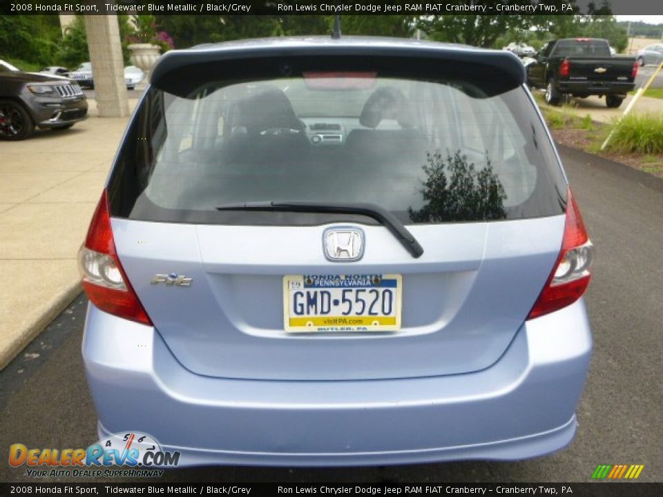 2008 Honda Fit Sport Tidewater Blue Metallic / Black/Grey Photo #9