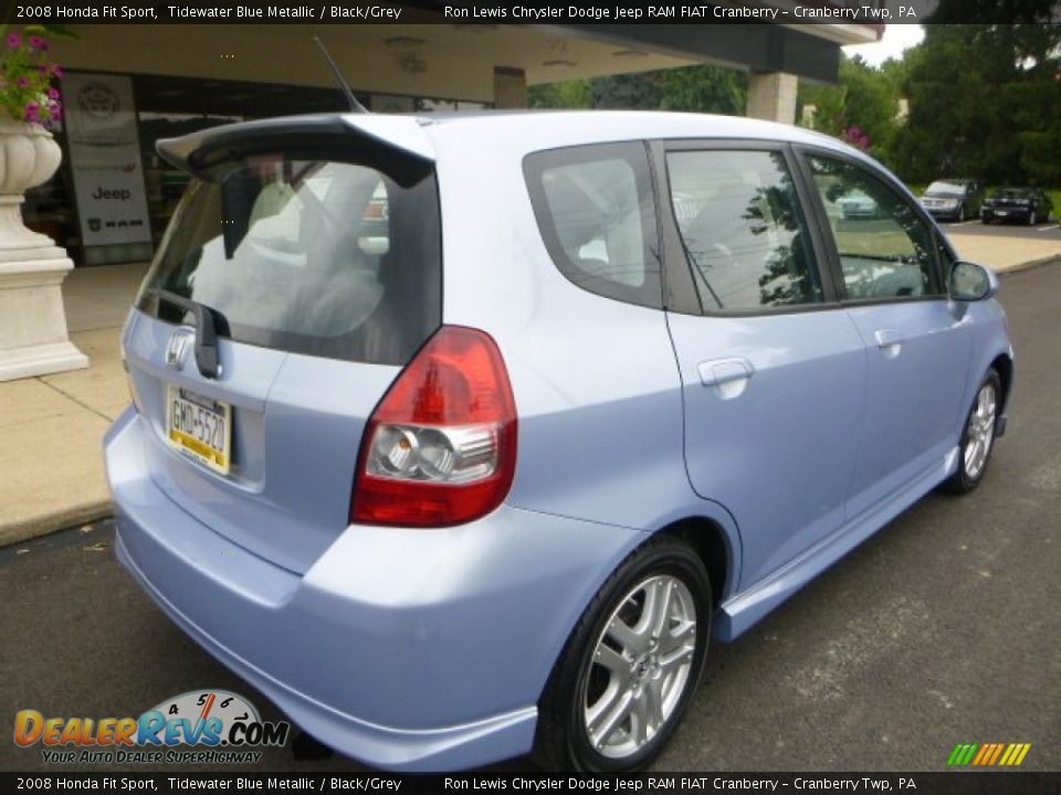2008 Honda Fit Sport Tidewater Blue Metallic / Black/Grey Photo #11