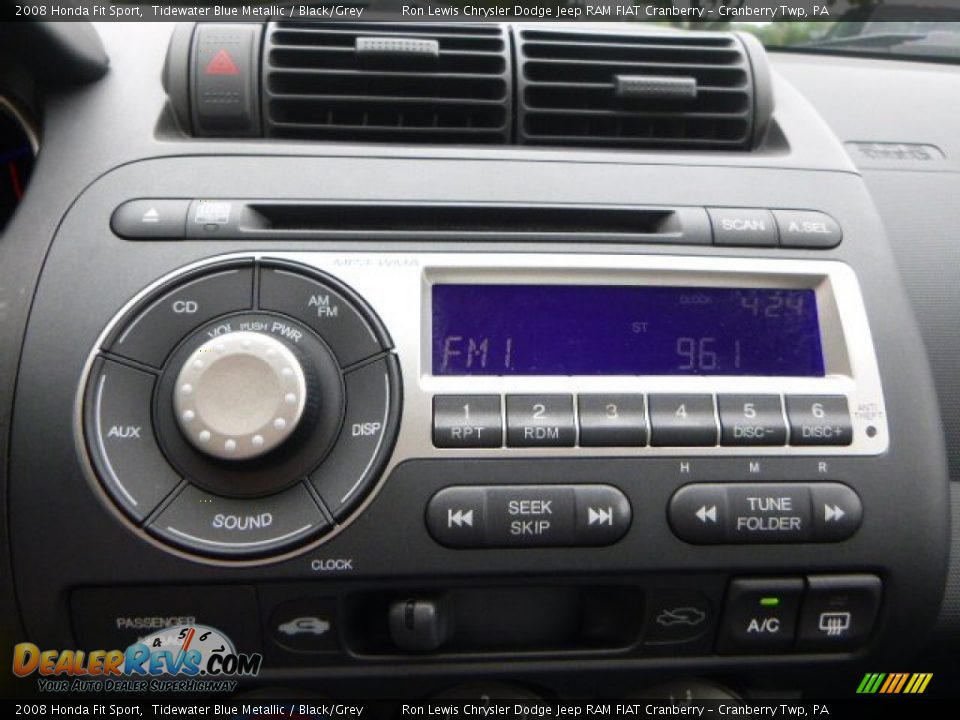 2008 Honda Fit Sport Tidewater Blue Metallic / Black/Grey Photo #18