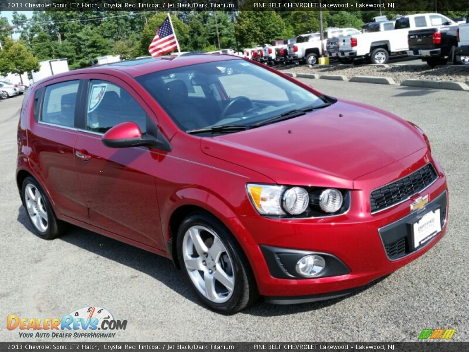 2013 Chevrolet Sonic LTZ Hatch Crystal Red Tintcoat / Jet Black/Dark Titanium Photo #3