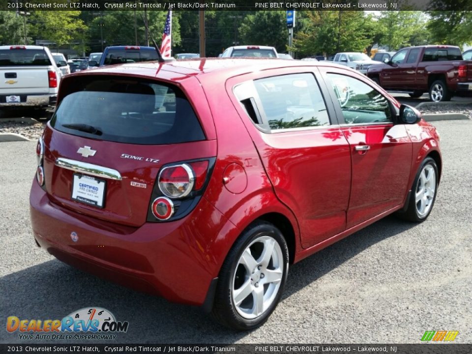 2013 Chevrolet Sonic LTZ Hatch Crystal Red Tintcoat / Jet Black/Dark Titanium Photo #7