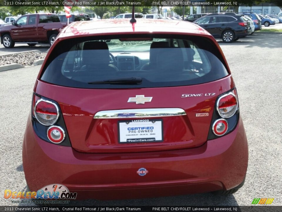 2013 Chevrolet Sonic LTZ Hatch Crystal Red Tintcoat / Jet Black/Dark Titanium Photo #8