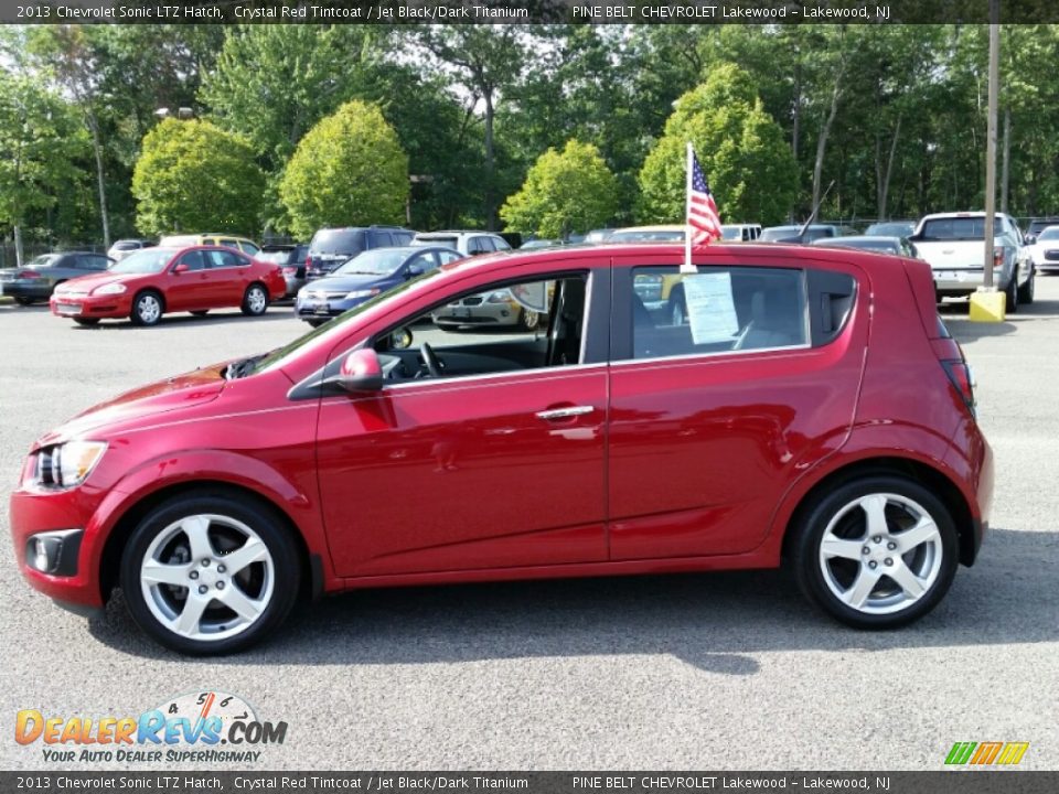 2013 Chevrolet Sonic LTZ Hatch Crystal Red Tintcoat / Jet Black/Dark Titanium Photo #12
