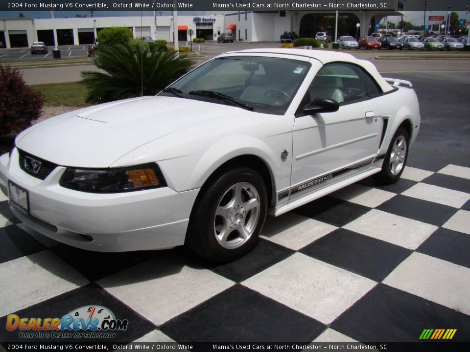 2004 Ford Mustang V6 Convertible Oxford White / Oxford White Photo #1