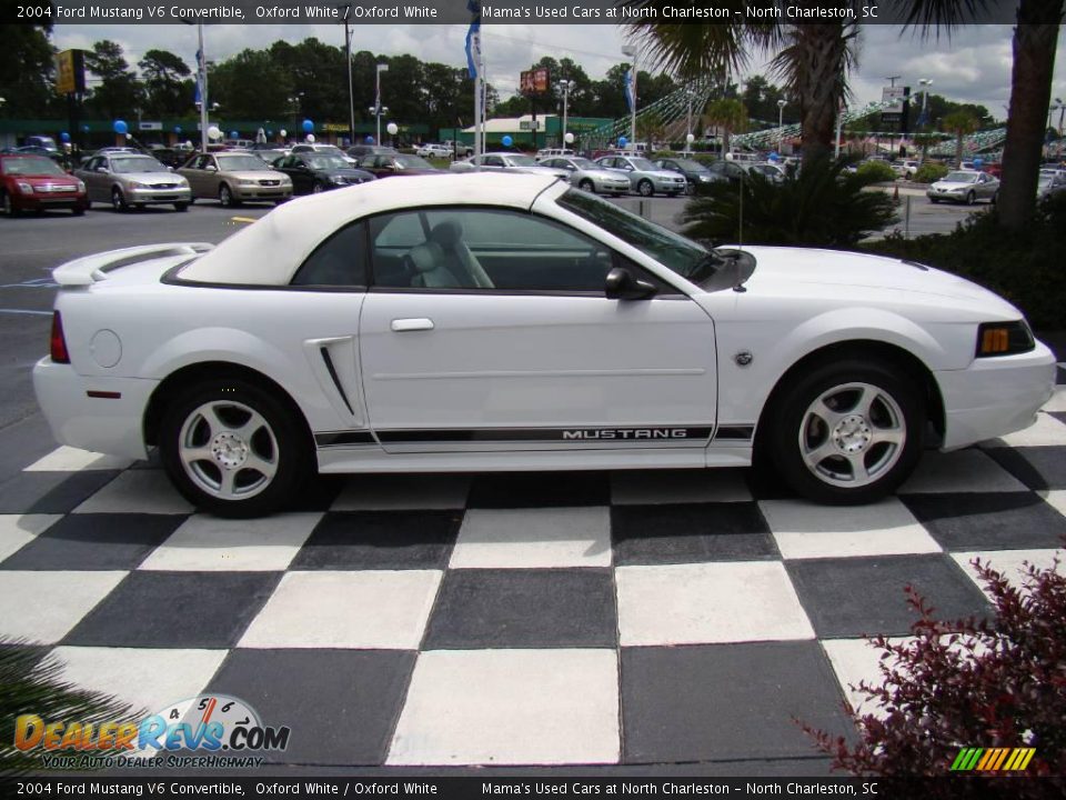 2004 Ford Mustang V6 Convertible Oxford White / Oxford White Photo #6