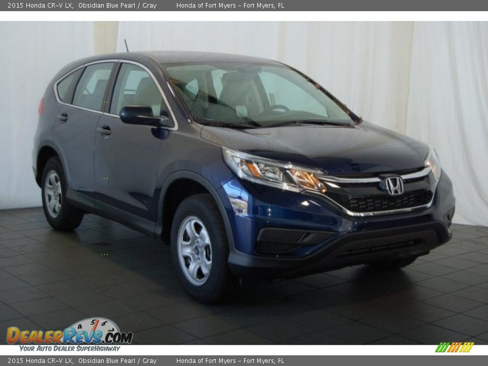 2015 Honda CR-V LX Obsidian Blue Pearl / Gray Photo #2