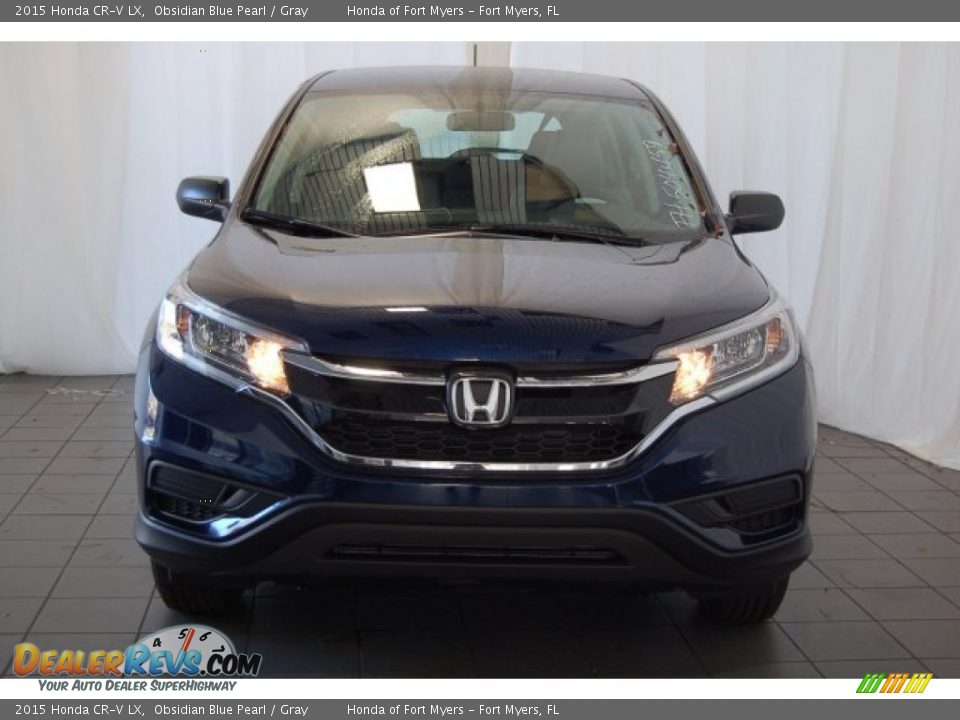 2015 Honda CR-V LX Obsidian Blue Pearl / Gray Photo #3