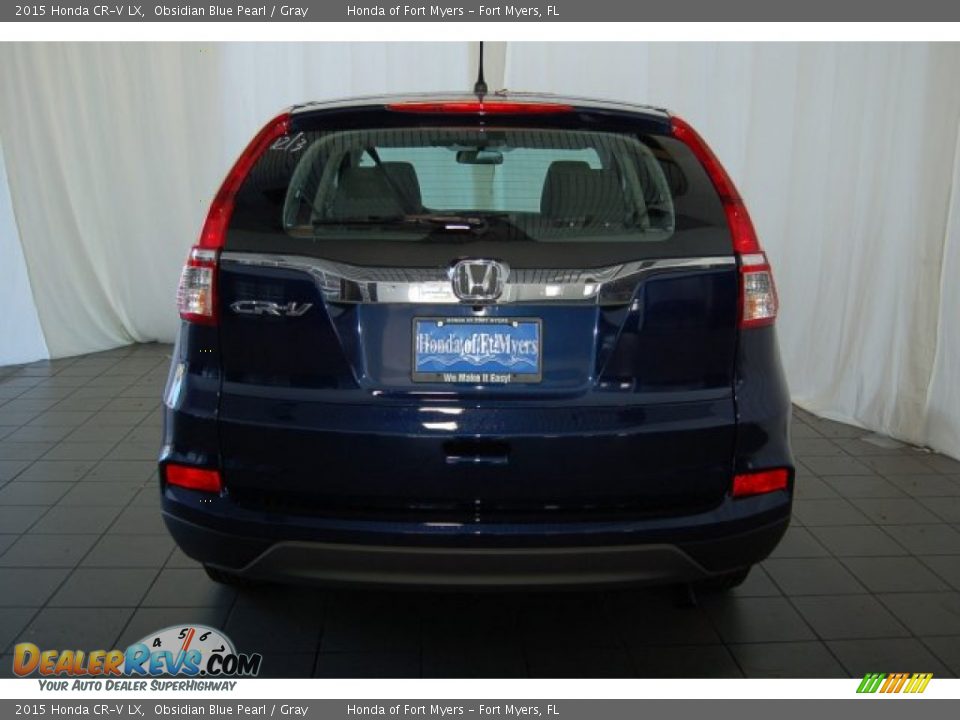 2015 Honda CR-V LX Obsidian Blue Pearl / Gray Photo #6