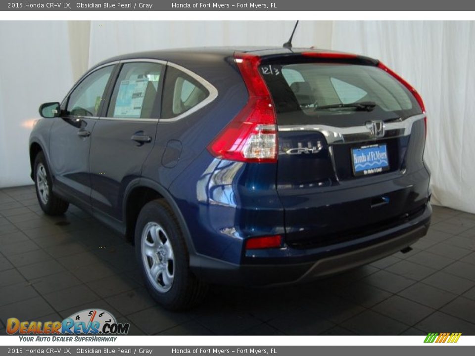 2015 Honda CR-V LX Obsidian Blue Pearl / Gray Photo #7