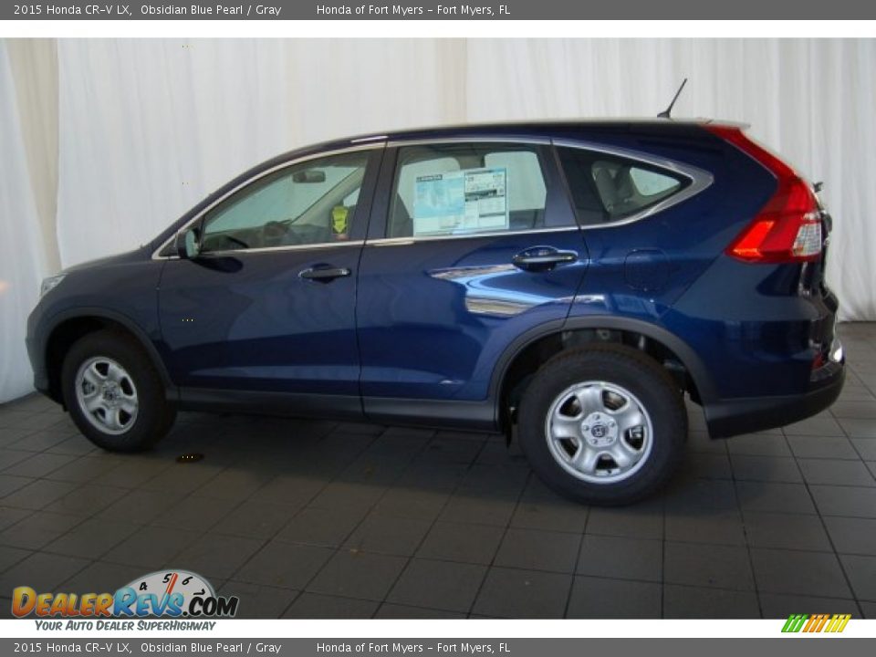 2015 Honda CR-V LX Obsidian Blue Pearl / Gray Photo #8