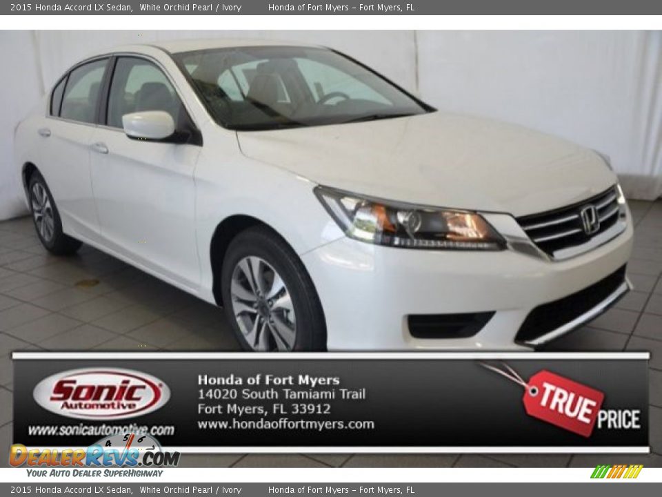 2015 Honda Accord LX Sedan White Orchid Pearl / Ivory Photo #1