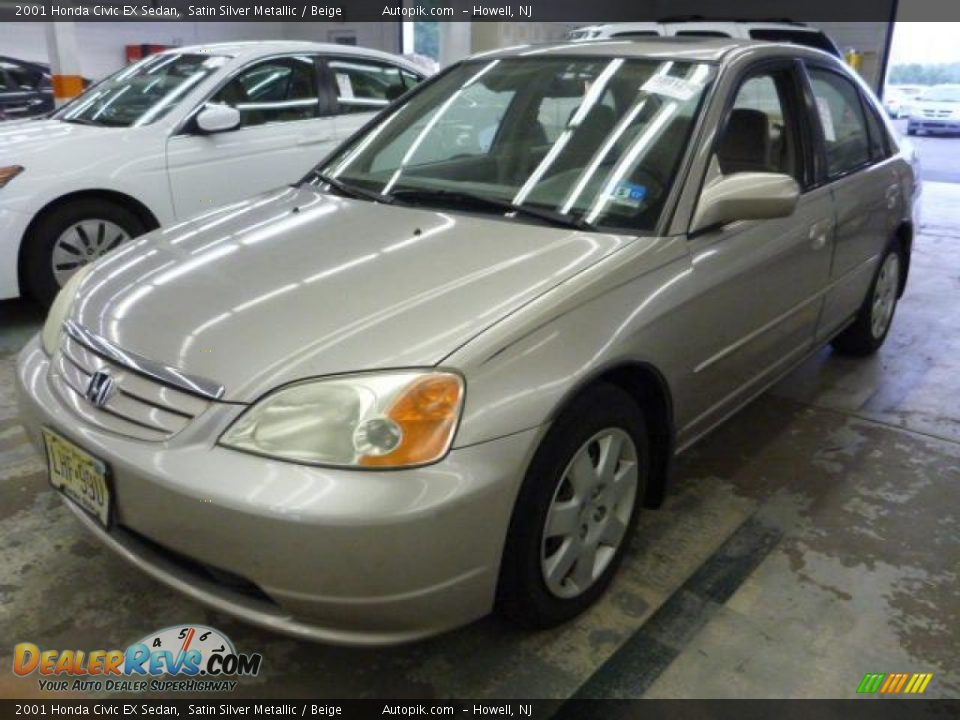2001 Honda Civic EX Sedan Satin Silver Metallic / Beige Photo #1
