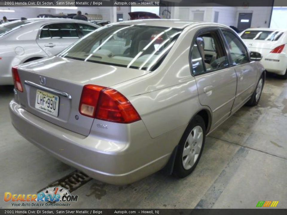 2001 Honda Civic EX Sedan Satin Silver Metallic / Beige Photo #2