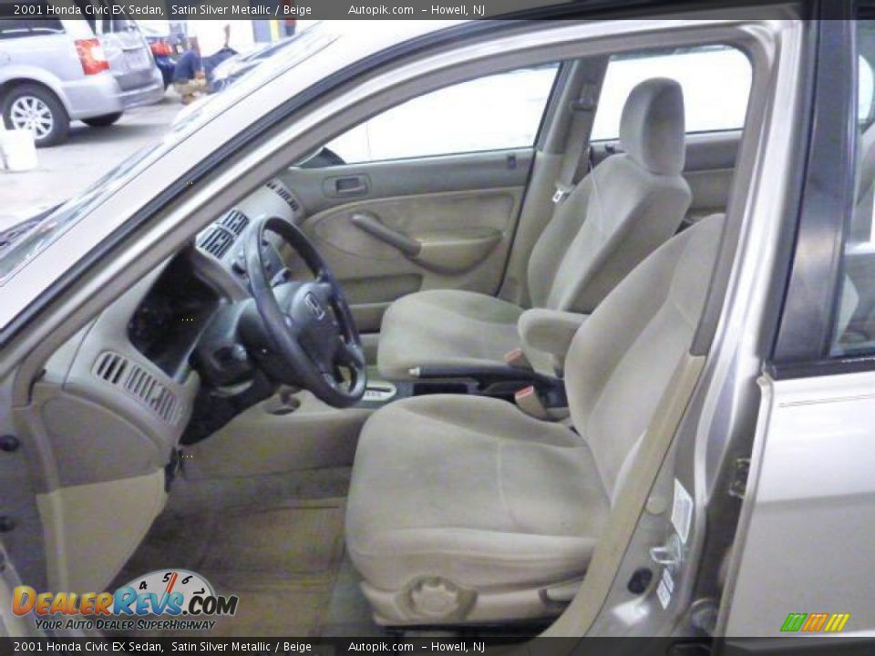 2001 Honda Civic EX Sedan Satin Silver Metallic / Beige Photo #4