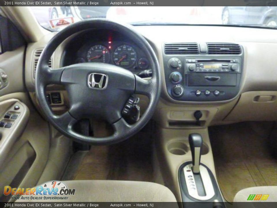 2001 Honda Civic EX Sedan Satin Silver Metallic / Beige Photo #5