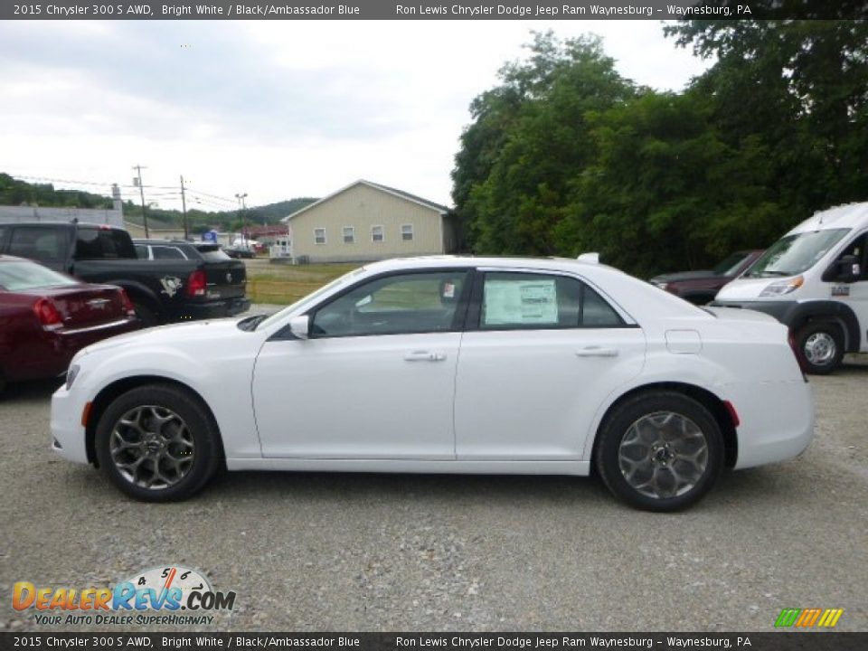 2015 Chrysler 300 S AWD Bright White / Black/Ambassador Blue Photo #3
