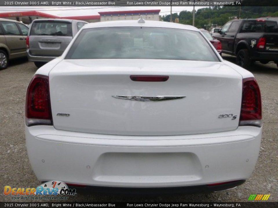 2015 Chrysler 300 S AWD Bright White / Black/Ambassador Blue Photo #6