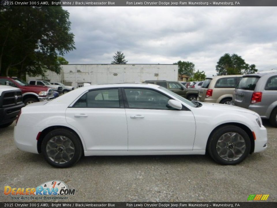 2015 Chrysler 300 S AWD Bright White / Black/Ambassador Blue Photo #8