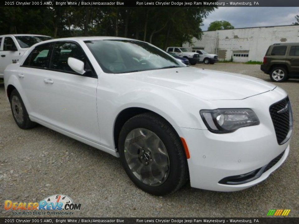 2015 Chrysler 300 S AWD Bright White / Black/Ambassador Blue Photo #12