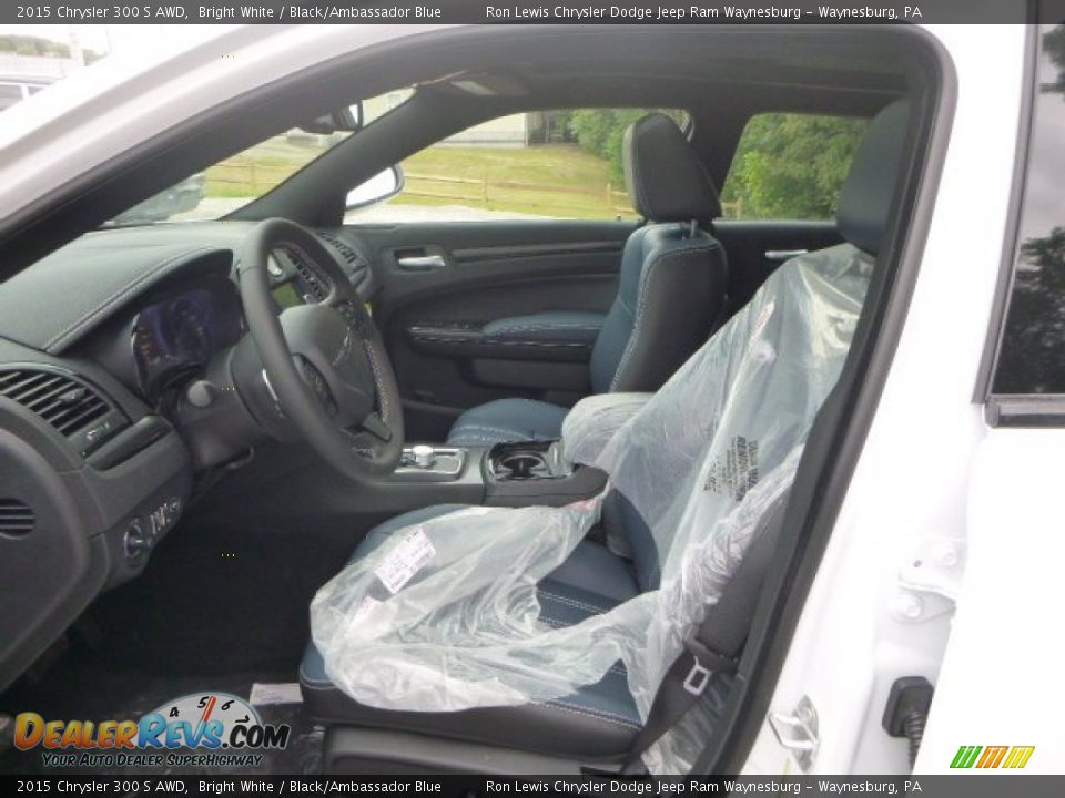2015 Chrysler 300 S AWD Bright White / Black/Ambassador Blue Photo #14