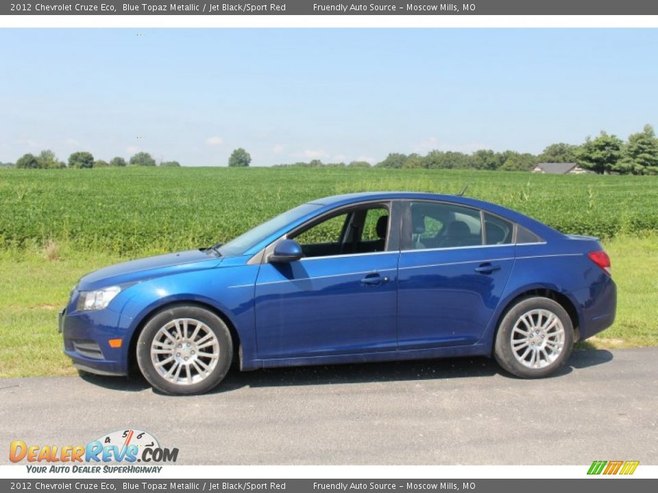 2012 Chevrolet Cruze Eco Blue Topaz Metallic / Jet Black/Sport Red Photo #1