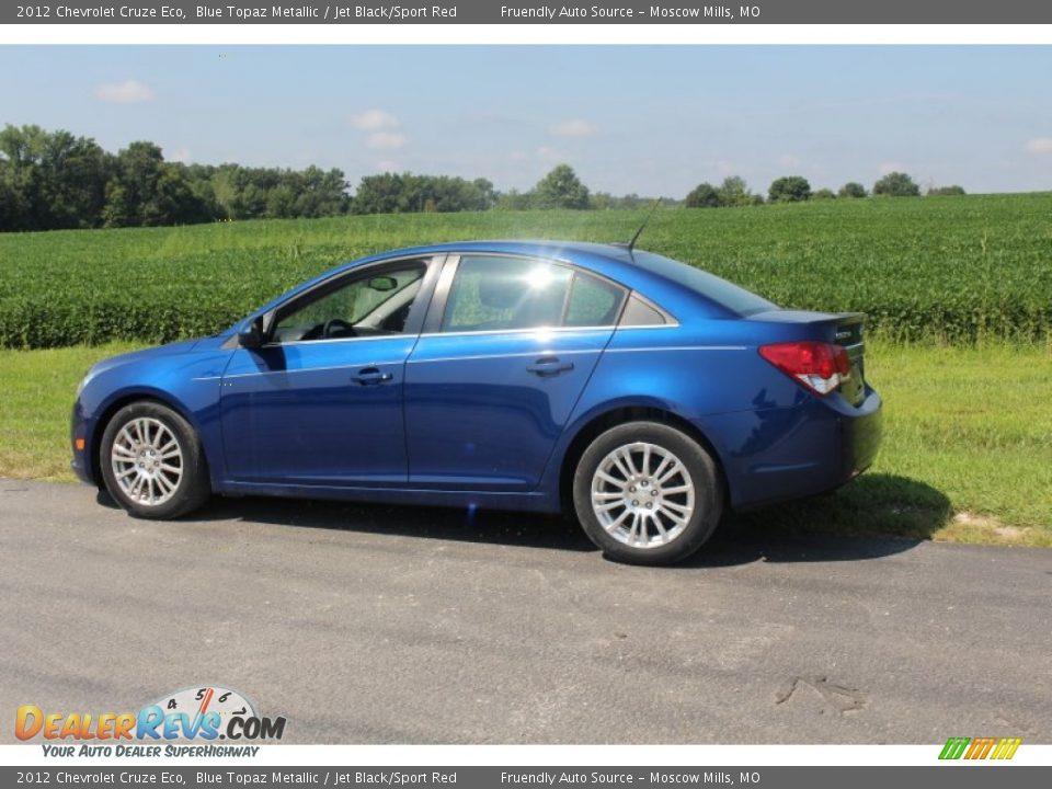 2012 Chevrolet Cruze Eco Blue Topaz Metallic / Jet Black/Sport Red Photo #2