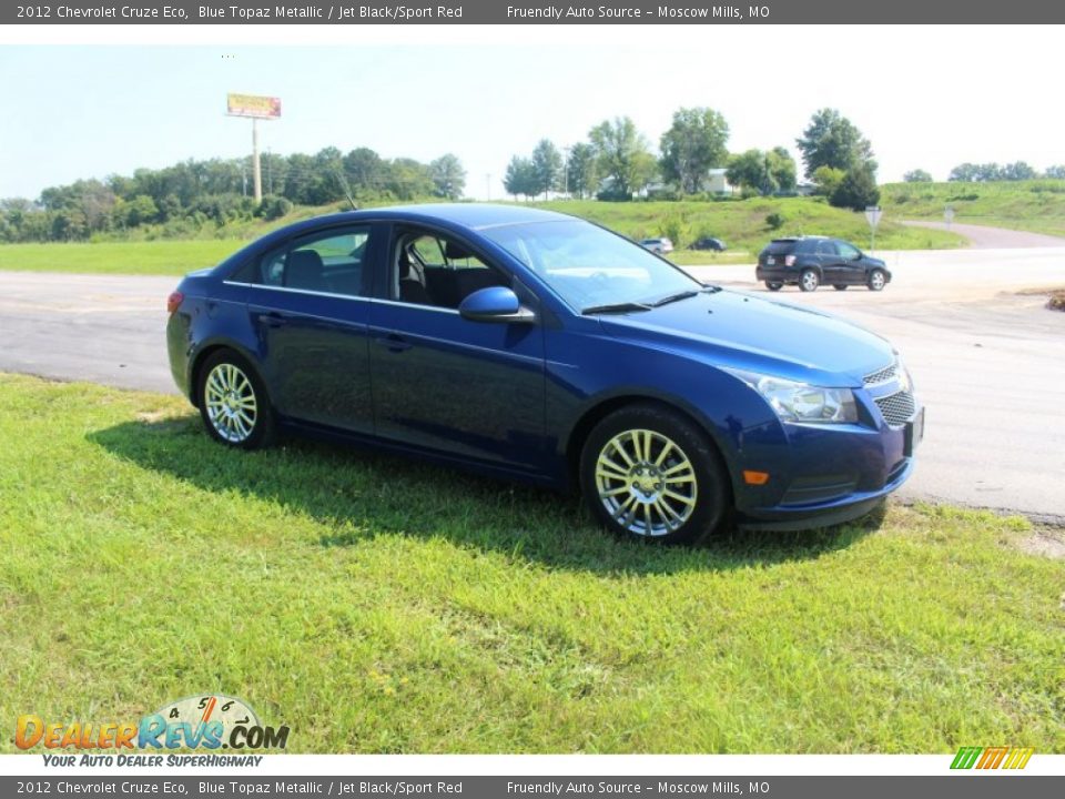 2012 Chevrolet Cruze Eco Blue Topaz Metallic / Jet Black/Sport Red Photo #3