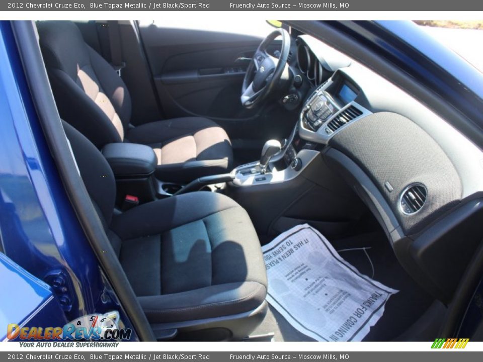 2012 Chevrolet Cruze Eco Blue Topaz Metallic / Jet Black/Sport Red Photo #5