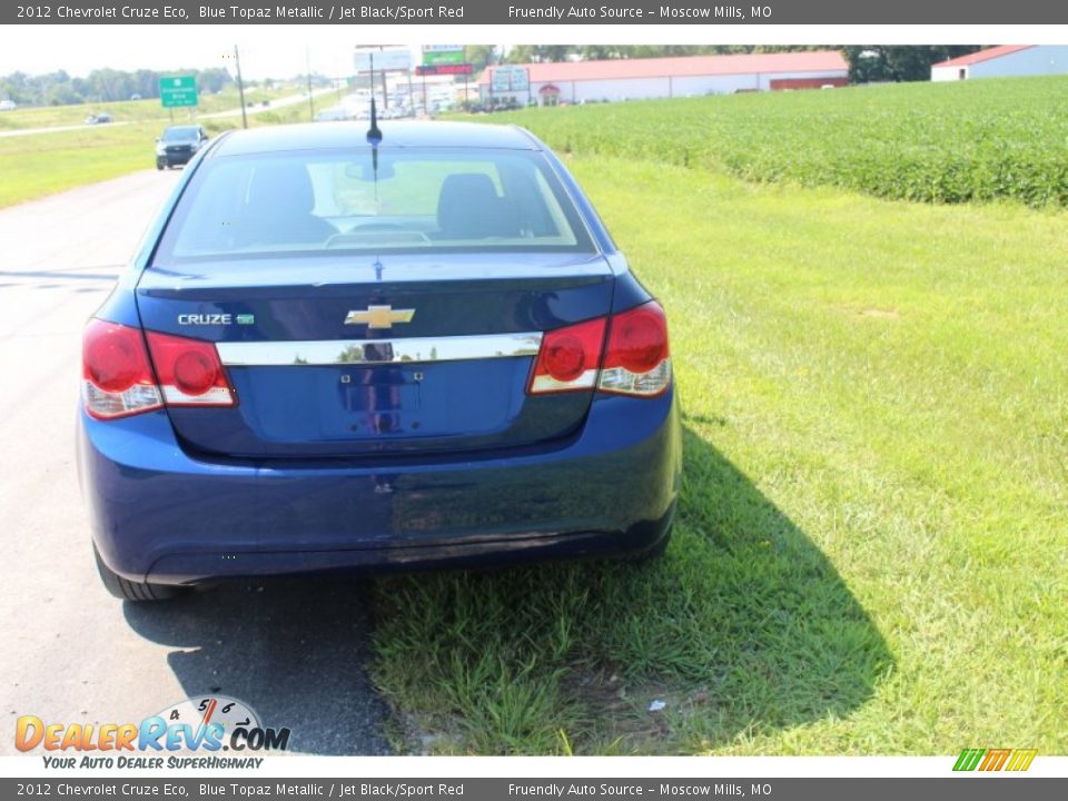 2012 Chevrolet Cruze Eco Blue Topaz Metallic / Jet Black/Sport Red Photo #7