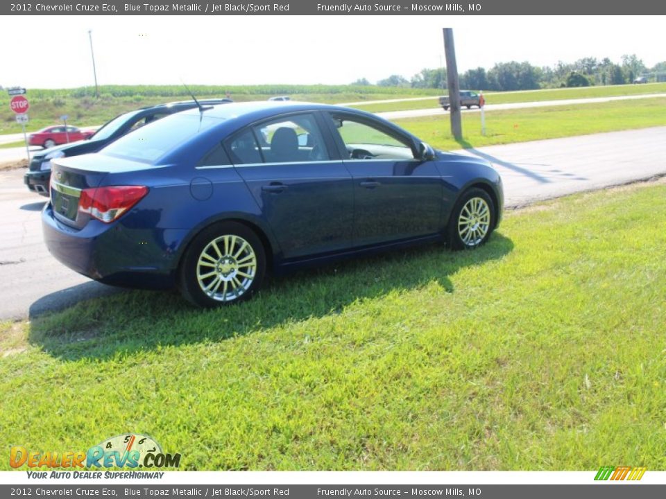 2012 Chevrolet Cruze Eco Blue Topaz Metallic / Jet Black/Sport Red Photo #8