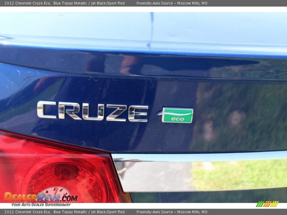 2012 Chevrolet Cruze Eco Blue Topaz Metallic / Jet Black/Sport Red Photo #22
