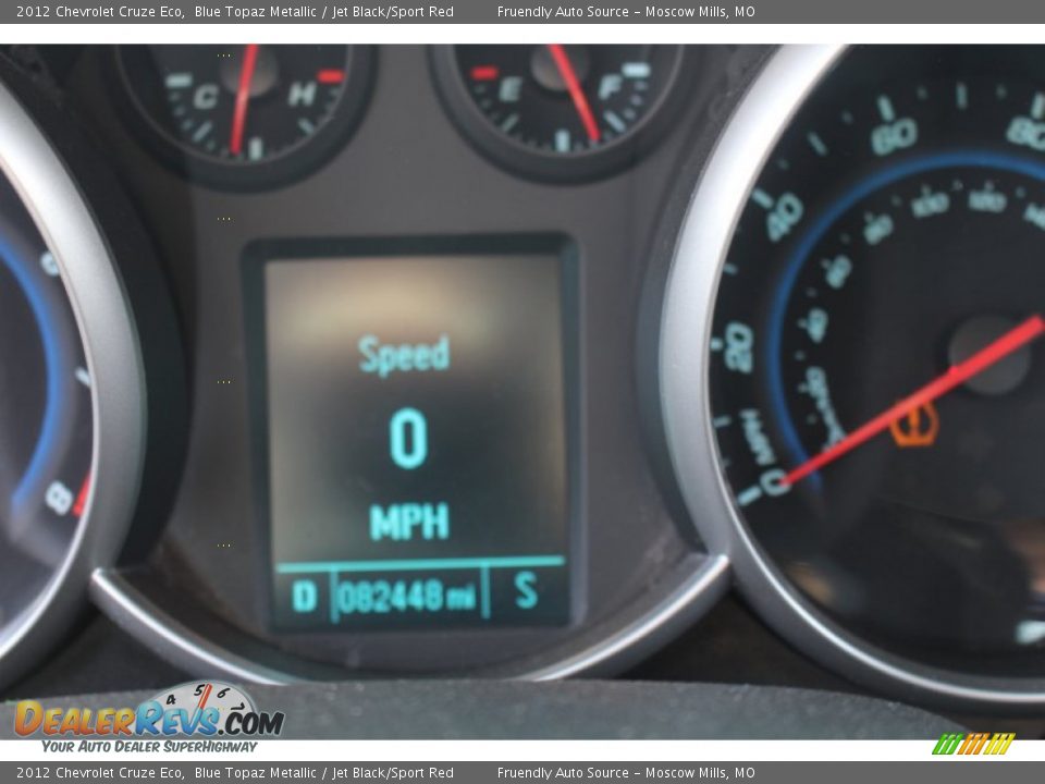 2012 Chevrolet Cruze Eco Blue Topaz Metallic / Jet Black/Sport Red Photo #29