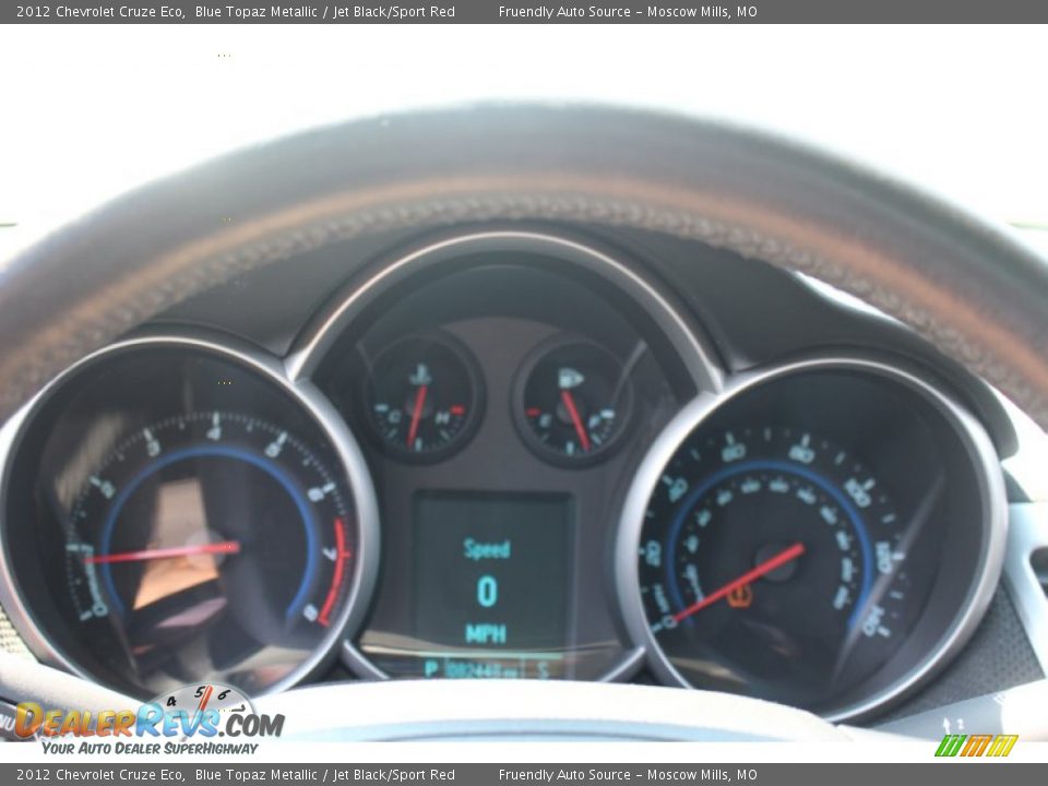 2012 Chevrolet Cruze Eco Blue Topaz Metallic / Jet Black/Sport Red Photo #30