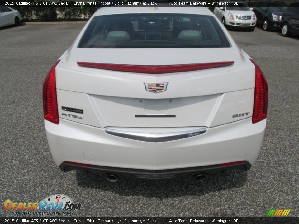 2015 Cadillac ATS 2.0T AWD Sedan Crystal White Tricoat / Light Platinum/Jet Black Photo #3