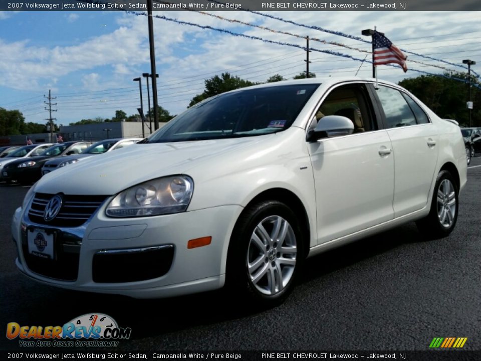 2007 Volkswagen Jetta Wolfsburg Edition Sedan Campanella White / Pure Beige Photo #1