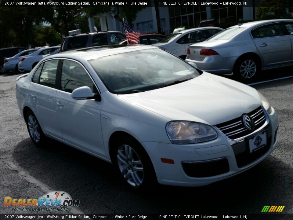 2007 Volkswagen Jetta Wolfsburg Edition Sedan Campanella White / Pure Beige Photo #3
