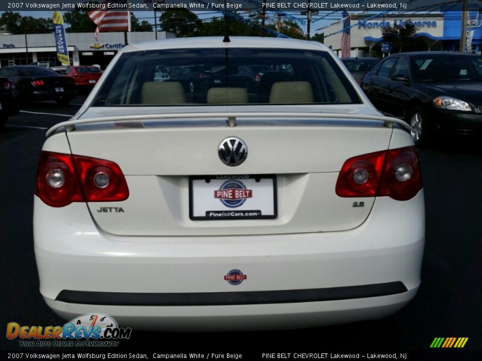 2007 Volkswagen Jetta Wolfsburg Edition Sedan Campanella White / Pure Beige Photo #8