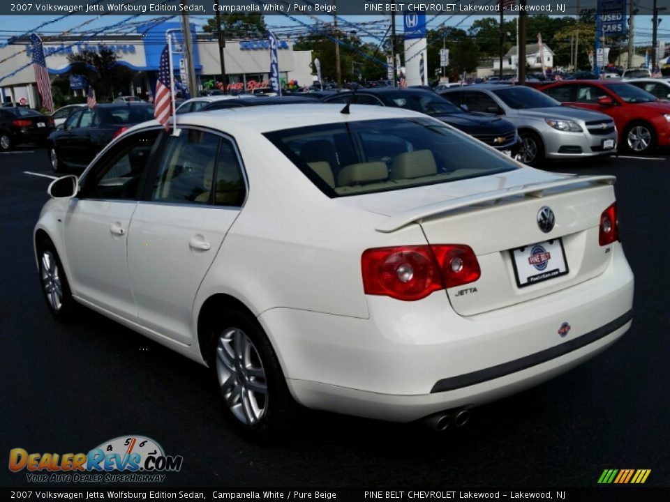 2007 Volkswagen Jetta Wolfsburg Edition Sedan Campanella White / Pure Beige Photo #9