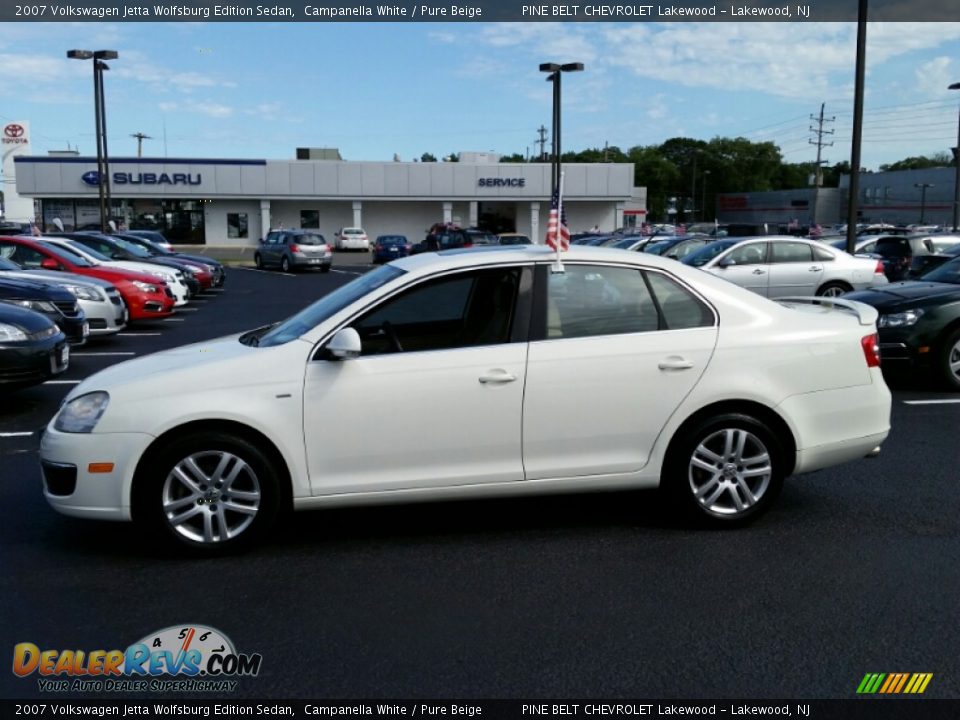 2007 Volkswagen Jetta Wolfsburg Edition Sedan Campanella White / Pure Beige Photo #10