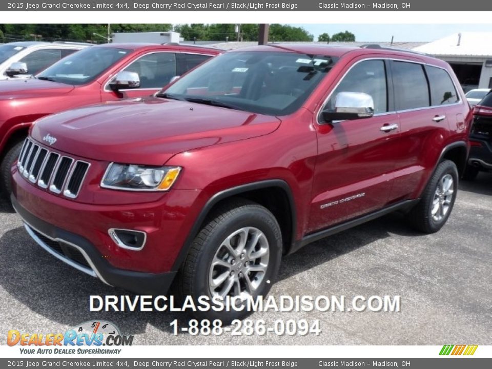 2015 Jeep Grand Cherokee Limited 4x4 Deep Cherry Red Crystal Pearl / Black/Light Frost Beige Photo #1