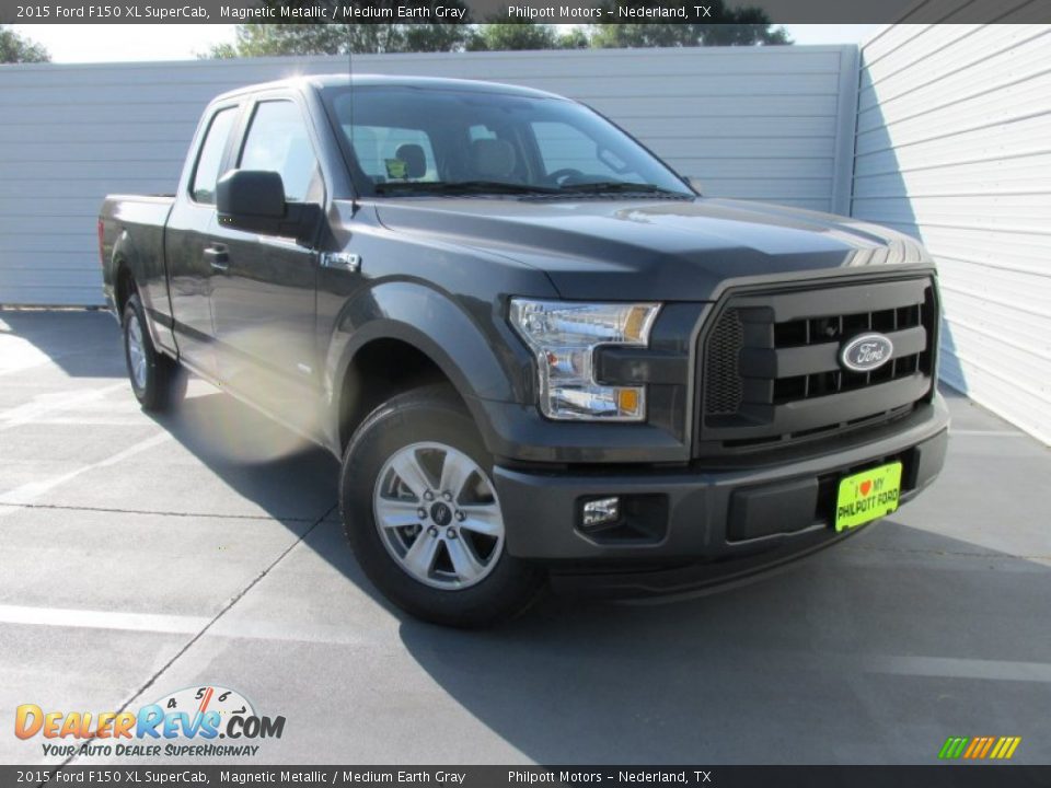 2015 Ford F150 XL SuperCab Magnetic Metallic / Medium Earth Gray Photo #1