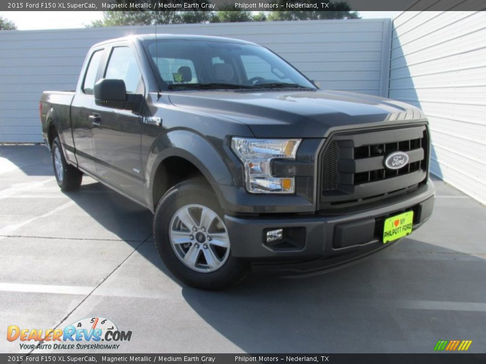 2015 Ford F150 XL SuperCab Magnetic Metallic / Medium Earth Gray Photo #2