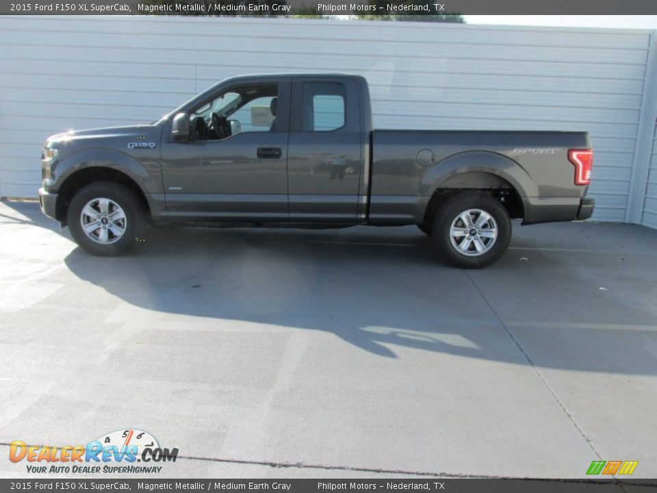 2015 Ford F150 XL SuperCab Magnetic Metallic / Medium Earth Gray Photo #6