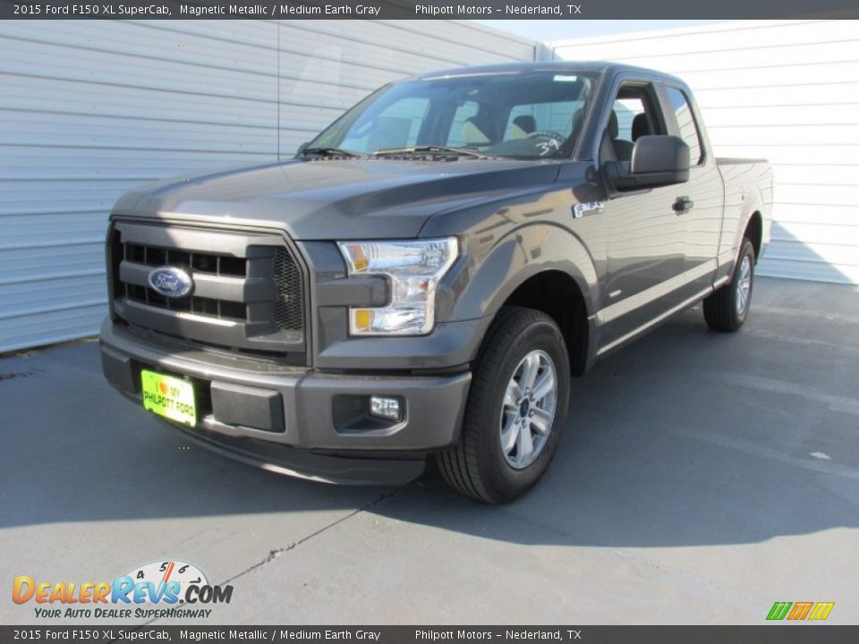 2015 Ford F150 XL SuperCab Magnetic Metallic / Medium Earth Gray Photo #7