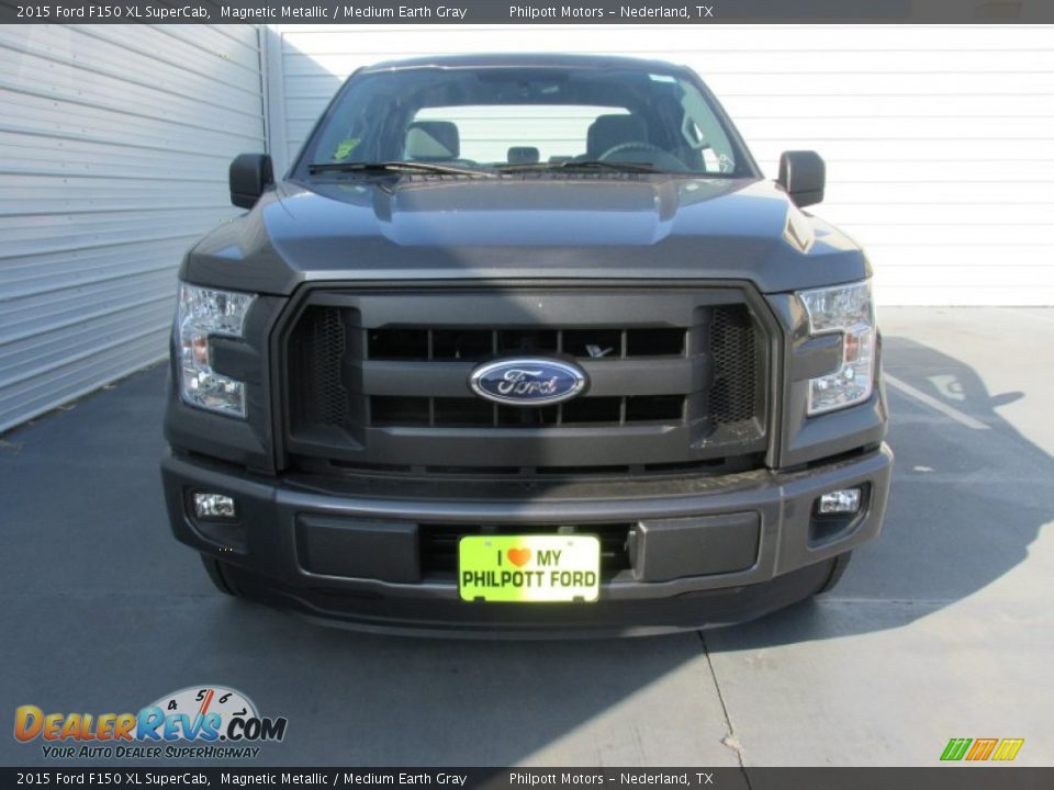2015 Ford F150 XL SuperCab Magnetic Metallic / Medium Earth Gray Photo #8