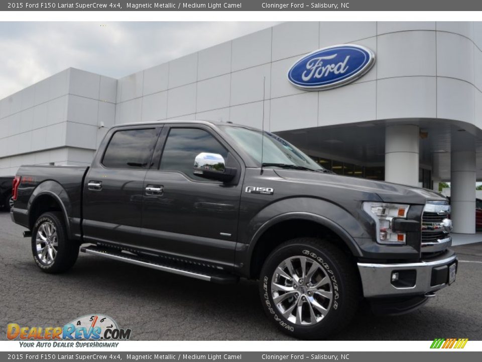 2015 Ford F150 Lariat SuperCrew 4x4 Magnetic Metallic / Medium Light Camel Photo #1
