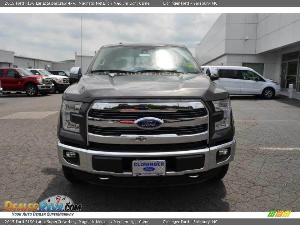 2015 Ford F150 Lariat SuperCrew 4x4 Magnetic Metallic / Medium Light Camel Photo #4