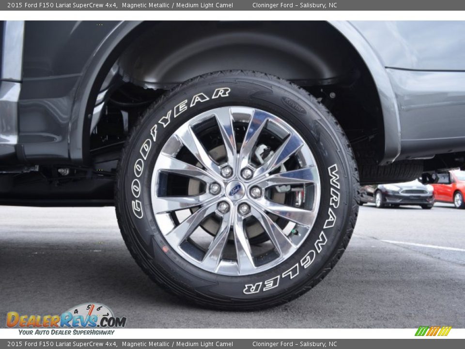 2015 Ford F150 Lariat SuperCrew 4x4 Magnetic Metallic / Medium Light Camel Photo #5