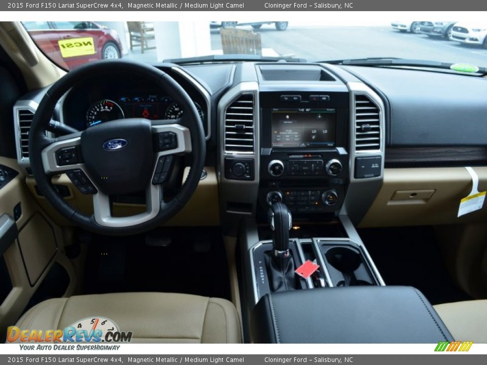 2015 Ford F150 Lariat SuperCrew 4x4 Magnetic Metallic / Medium Light Camel Photo #11