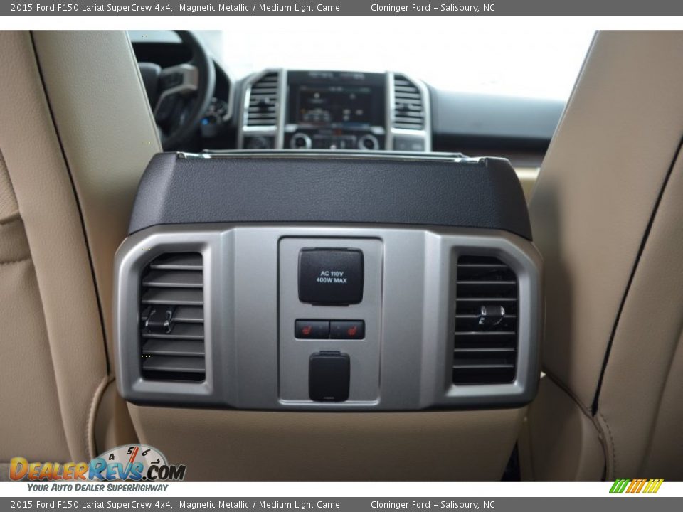 2015 Ford F150 Lariat SuperCrew 4x4 Magnetic Metallic / Medium Light Camel Photo #12